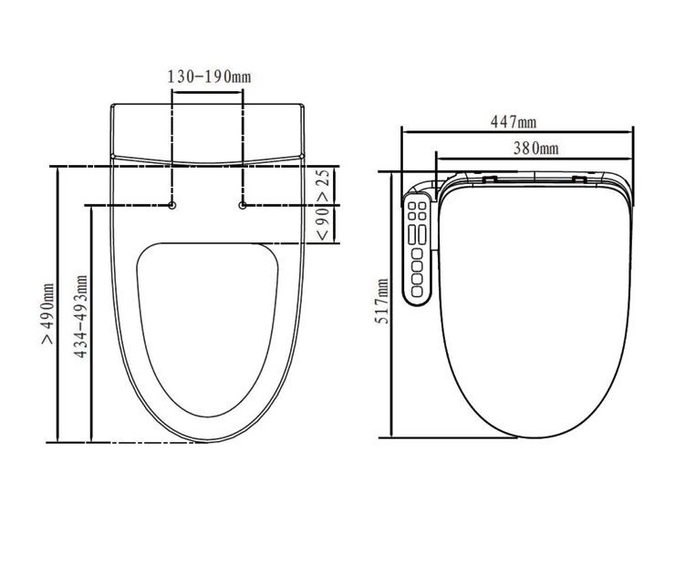 HLLI new design high-quality low price white wc smart toilet seat cover