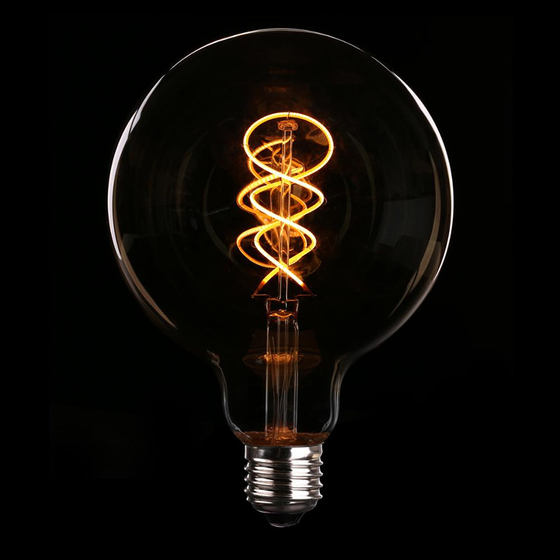 CE ROHS amber glass 4W 6W 8W 110v 220v g95 g125 led edison bulbs lights with flexible filament