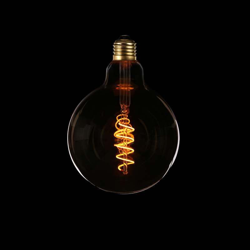 CE ROHS amber glass 4W 6W 8W 110v 220v g95 g125 led edison bulbs lights with flexible filament