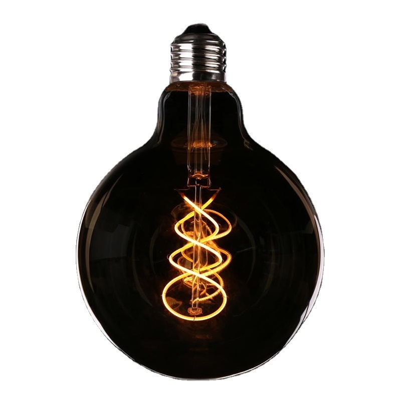 CE ROHS amber glass 4W 6W 8W 110v 220v g95 g125 led edison bulbs lights with flexible filament