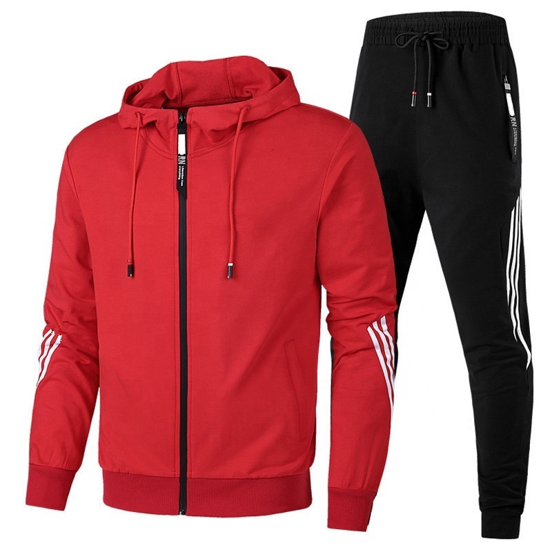 2021 Spring New Soft Comfortable Breathable Tracksuit Set Men Sports Zipped Warm Up Suit Plain Tracksuit for Printing