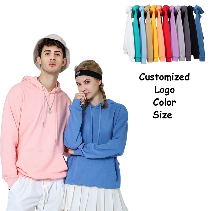 Men Pullover Fleece Custom Hoodie Cotton Poly Blend Fabric Hoodie 65 35 80% 20% 80 Cotton 20 Polyester Hoodies