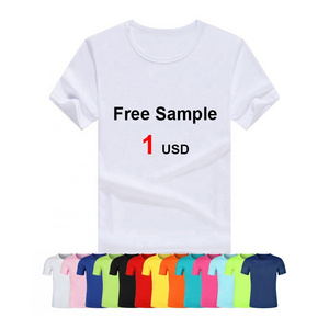 Free Sample Wholesale Moisture Wicking Men t-shirt Sublimation Plain tshirt Quick dry Tshirt White Custom 100% Polyester t shirt