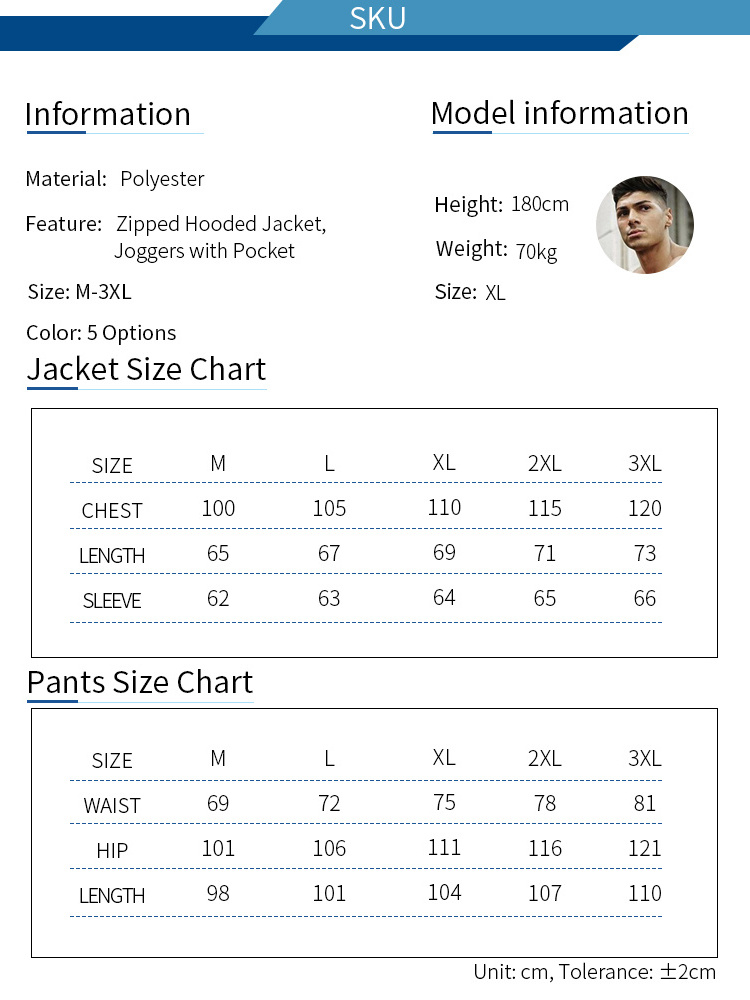 2021 Spring New Soft Comfortable Breathable Tracksuit Set Men Sports Zipped Warm Up Suit Plain Tracksuit for Printing