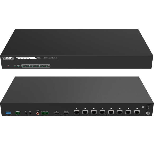 1x8 4K HDMI HDBaset Splitter Distribution Amplifier Includes 8 RX upto 150m for home theatre system