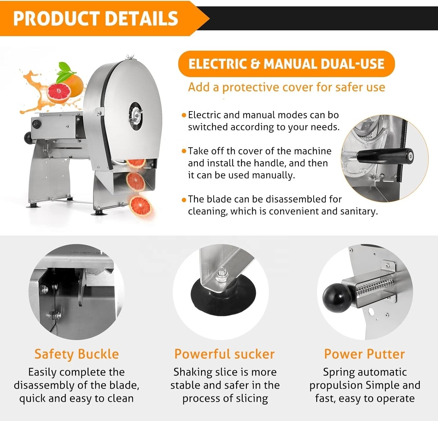 Commercial Vegetable Fruit Slicer Electric Manual Onion Cabbage Slicing Machine 0.2-10mm Thickness  Food Shredder Cutter