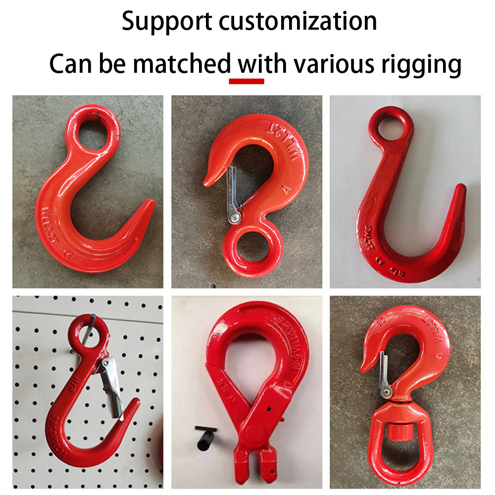 Wholesale 0.5T-20T 320 Lifting Chain Hook 320A Alloy Steel Grab Hook Lifting Eye Sling Hook with Safety Latch