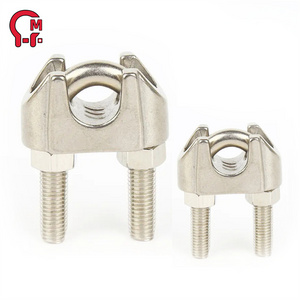 HLM aisi 304 stainless steel wire rope clip us type drop forged wire rope clip clamp malleable wire rope clips