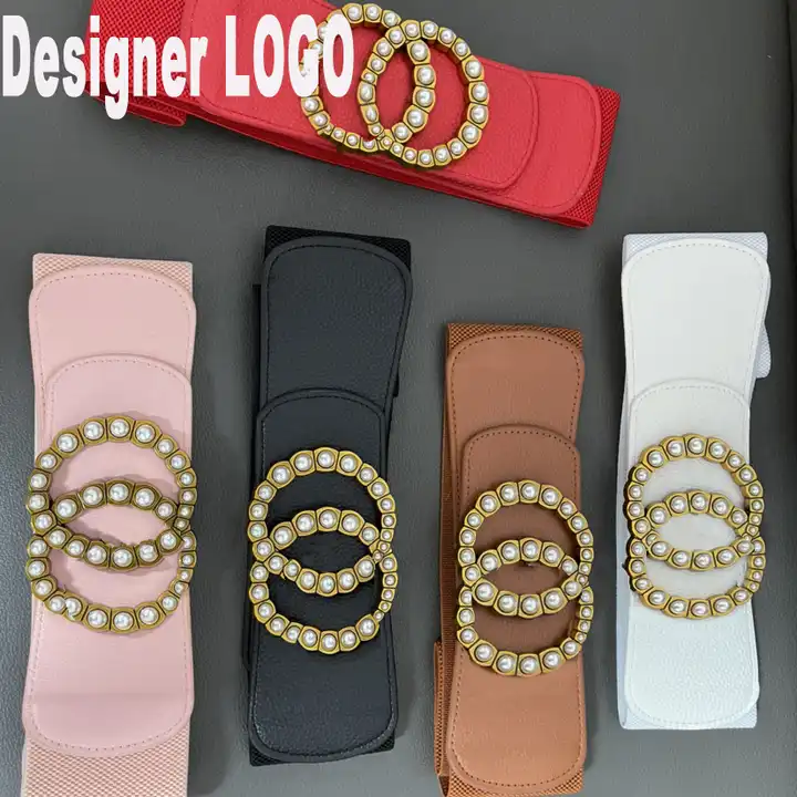 Wholesale for women famous luxury brand women's leather designer stretch wide belt women's stretch Pu belt