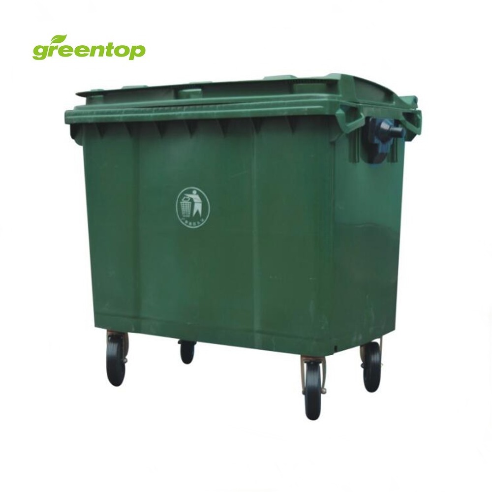 Plastic Outdoor Industrial Wheelie Bins Heavy Duty Garbage Bins 660L Plastic Dustbin with 4 wheels