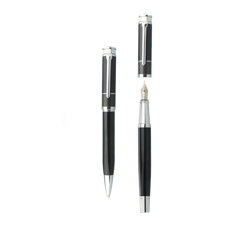 Luxury brand black matte metal fountain pen ink with custom logo For Men and Women