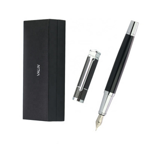 Luxury brand black matte metal fountain pen ink with custom logo For Men and Women