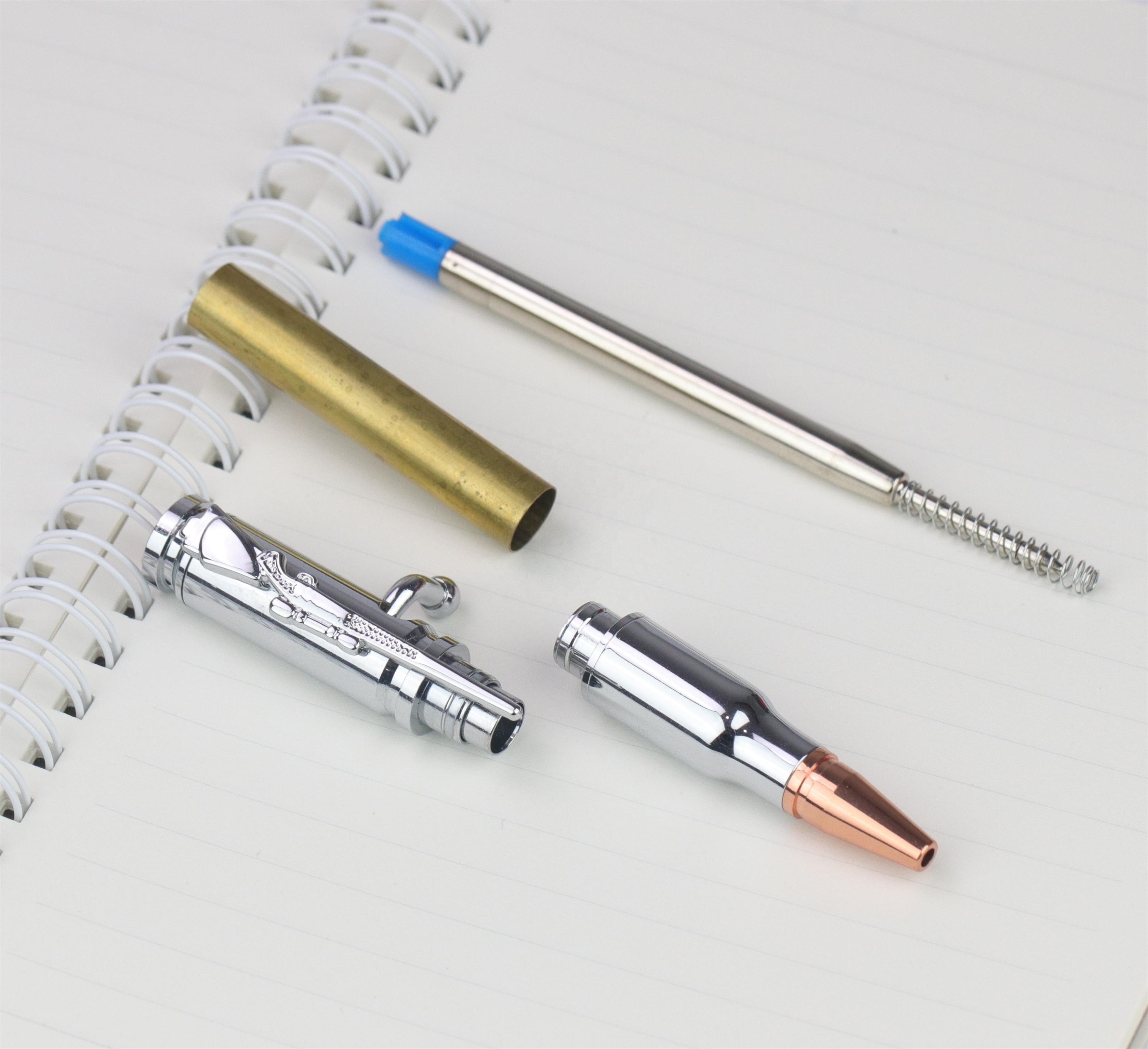 Gun Metal Bolt Action Bullet Shaped Ballpoint Ink Alpen Gold Pen with Rifle Design Clip Gun Metal Rifle Bullet Pen Kits