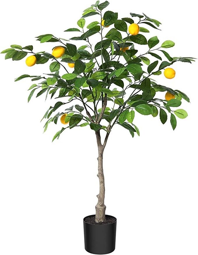 High Simulation artificial Lemon tree with Fruits faux fake leaves and fruits Bonsai plants for indoor outdoor garden Decoration