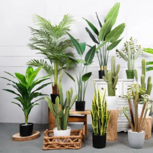 Silk Artificial Plants Decoration Bonsai Tree Banana Plant Pot Fake Plant Artificial Plastics Garden faux Palm Olive Tree