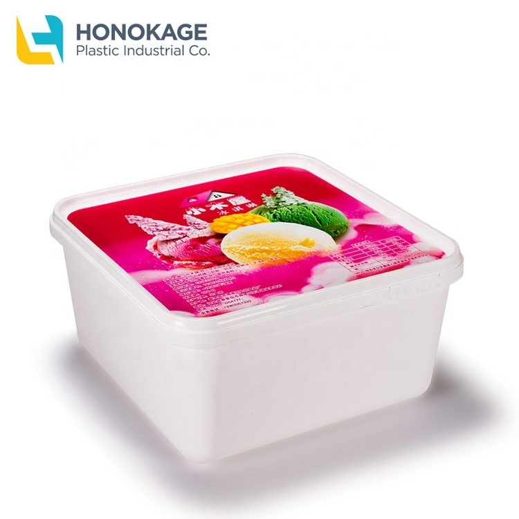 wholesale manufacturer 2 liter ice cream container square food grade iml ice cream packaging