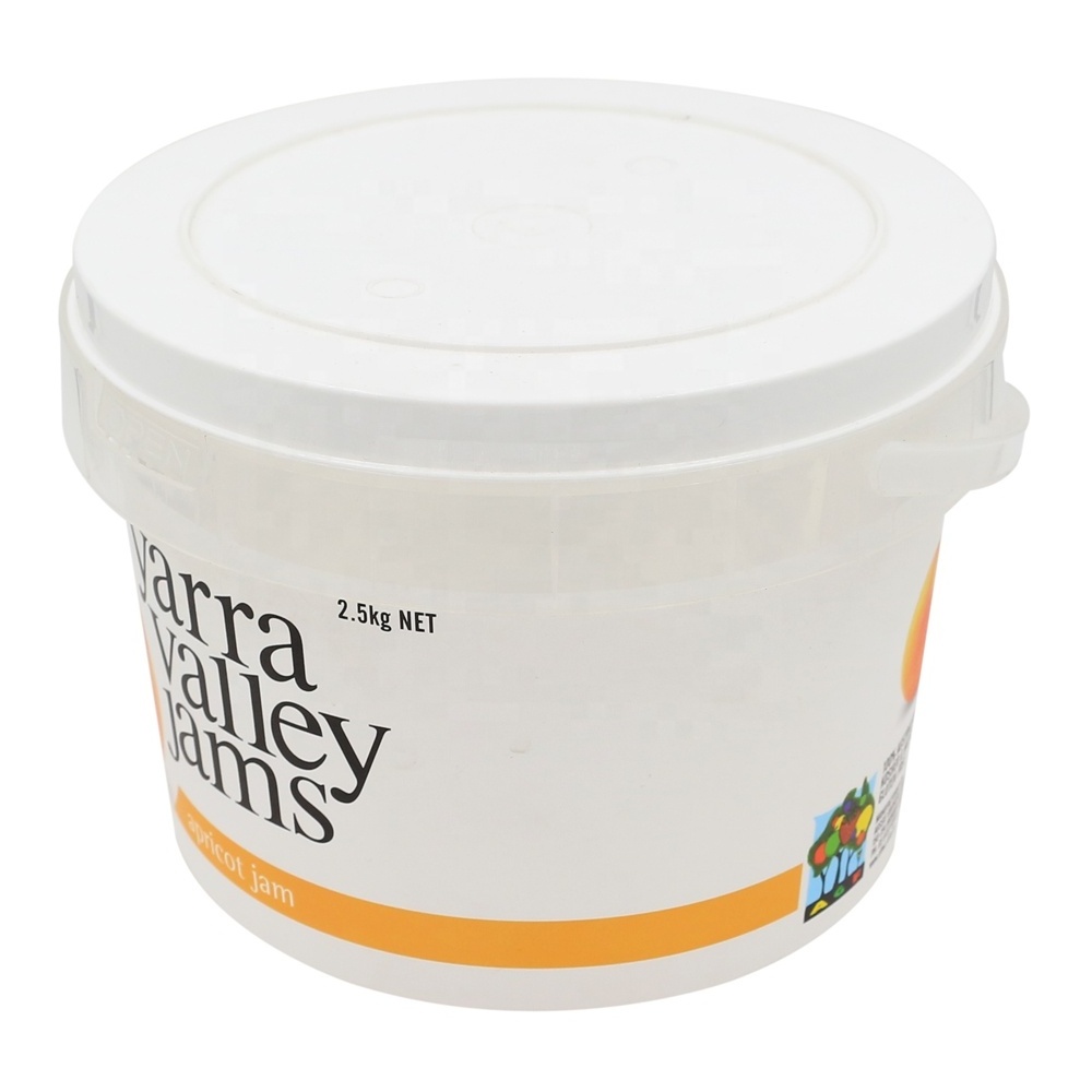 Wholesale eco friendly custom logo printing large 2.5kg round IML yogurt packaging box yogurt plastic container