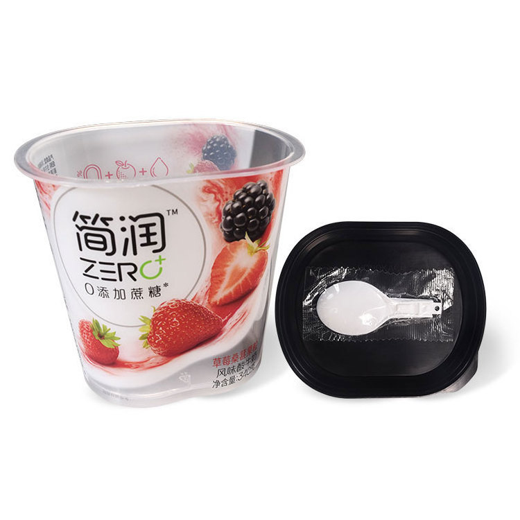 Wholesale Frozen Yogurt Cup Iml Pp with Lip Yogurt 340g Reuse Pp Cup Plastic Food Customized OEM Oval Pot De Glace En Plastic