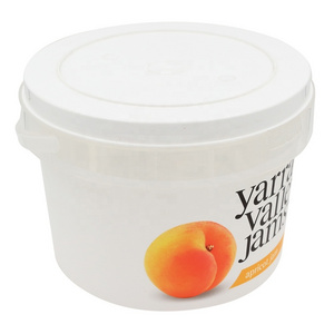 Wholesale eco friendly custom logo printing large 2.5kg round IML yogurt packaging box yogurt plastic container