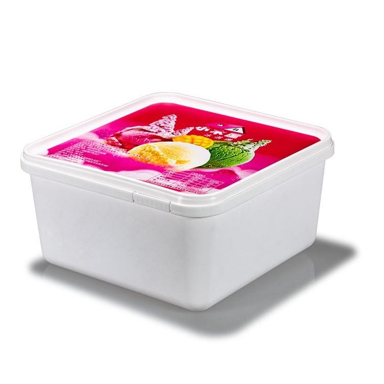 wholesale manufacturer 2 liter ice cream container square food grade iml ice cream packaging