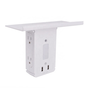 4 outlet shelf power strip us wall power socket with night light