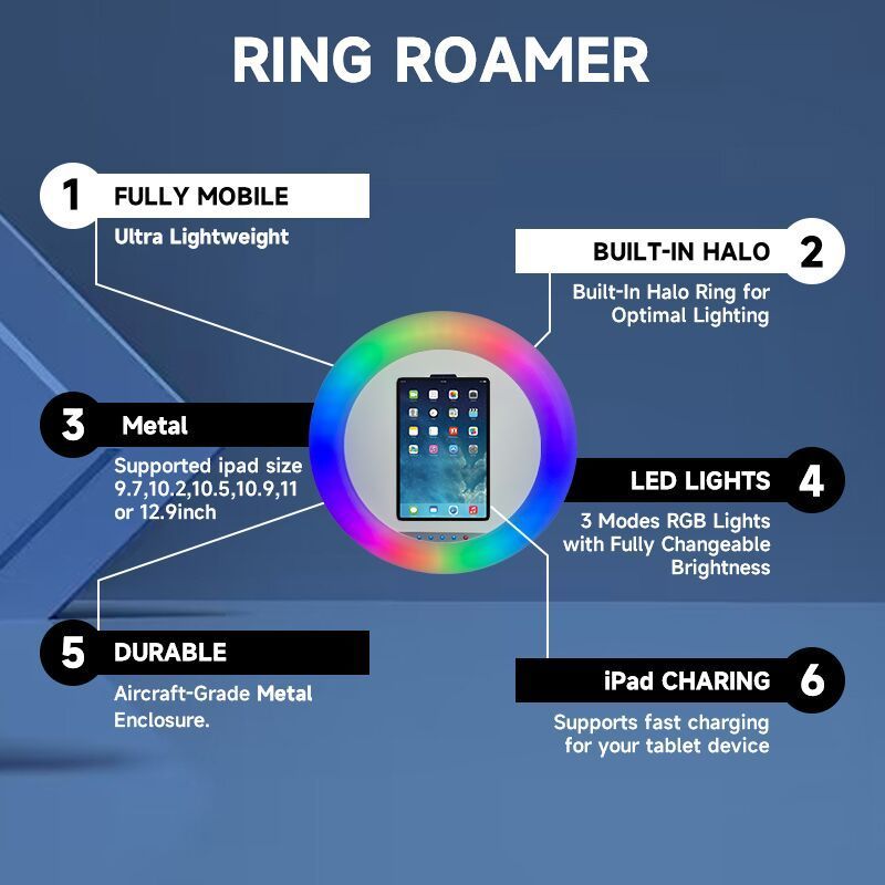 Split Selfie ipad Photo Booth with Rgb Ring Light  Lcd ipad Photo Booth Video Kiosk Spot Screen Roamer ipad Photo Booth