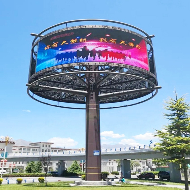 Led Outdoor P4 Flexible Screen Led Display Module Outdoor Advertising Electronic Screen Curved Cylindrical Advertising Screen