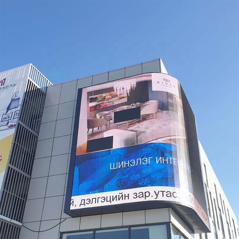 Led Outdoor P4 Flexible Screen Led Display Module Outdoor Advertising Electronic Screen Curved Cylindrical Advertising Screen