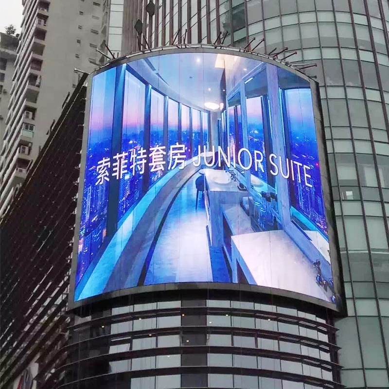 Led Outdoor P4 Flexible Screen Led Display Module Outdoor Advertising Electronic Screen Curved Cylindrical Advertising Screen