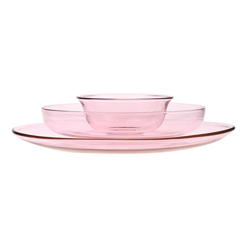 High quality Dinnerware Sets Newest Elegant Wholesale customized clear glass fruit cake plate bowl dish dinner set