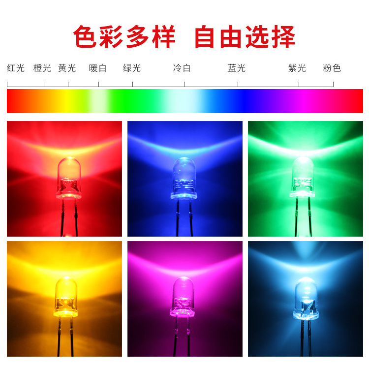 led light bulb 5mm  White Red Green Blue Yellow   Dip Led Chip Diode