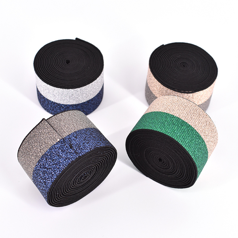 HLX eco-friendly durable glitter LOVE letter print elastic band mix colors textile elastic band