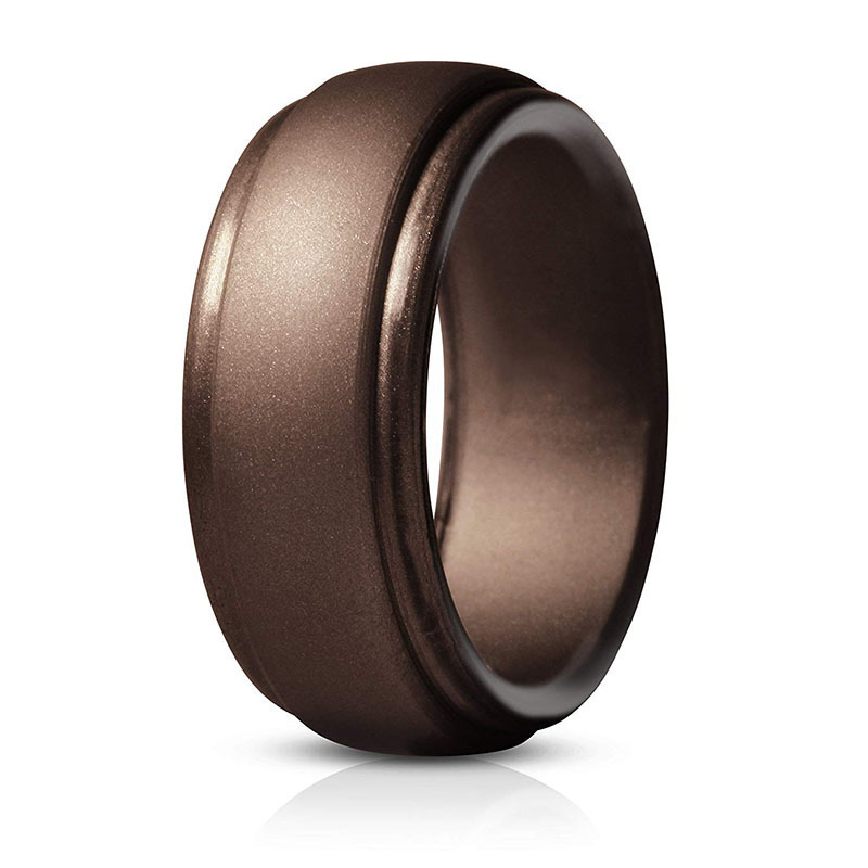 Best Seller Silicone Ring Step Edge Wedding Band Silicone Sports Rings for Men