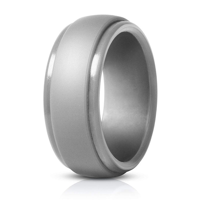 Best Seller Silicone Ring Step Edge Wedding Band Silicone Sports Rings for Men