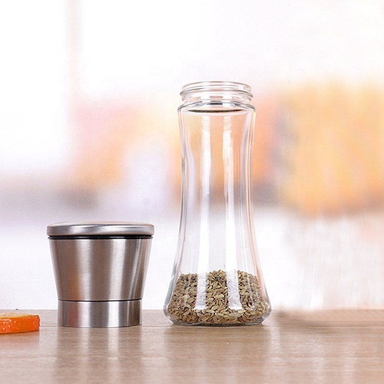 Manual Salt Pepper Mills Pepper Grinders With Glass Body Home Usage Spice Grinder Kitchen Salt And Pepper Grinder Set