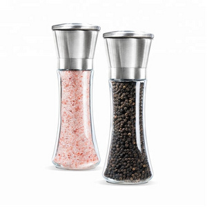 Manual Salt Pepper Mills Pepper Grinders With Glass Body Home Usage Spice Grinder Kitchen Salt And Pepper Grinder Set