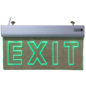 LED Safety exit Automatic  Rechargeable Carved acrylic Exit Signs Emergency Light