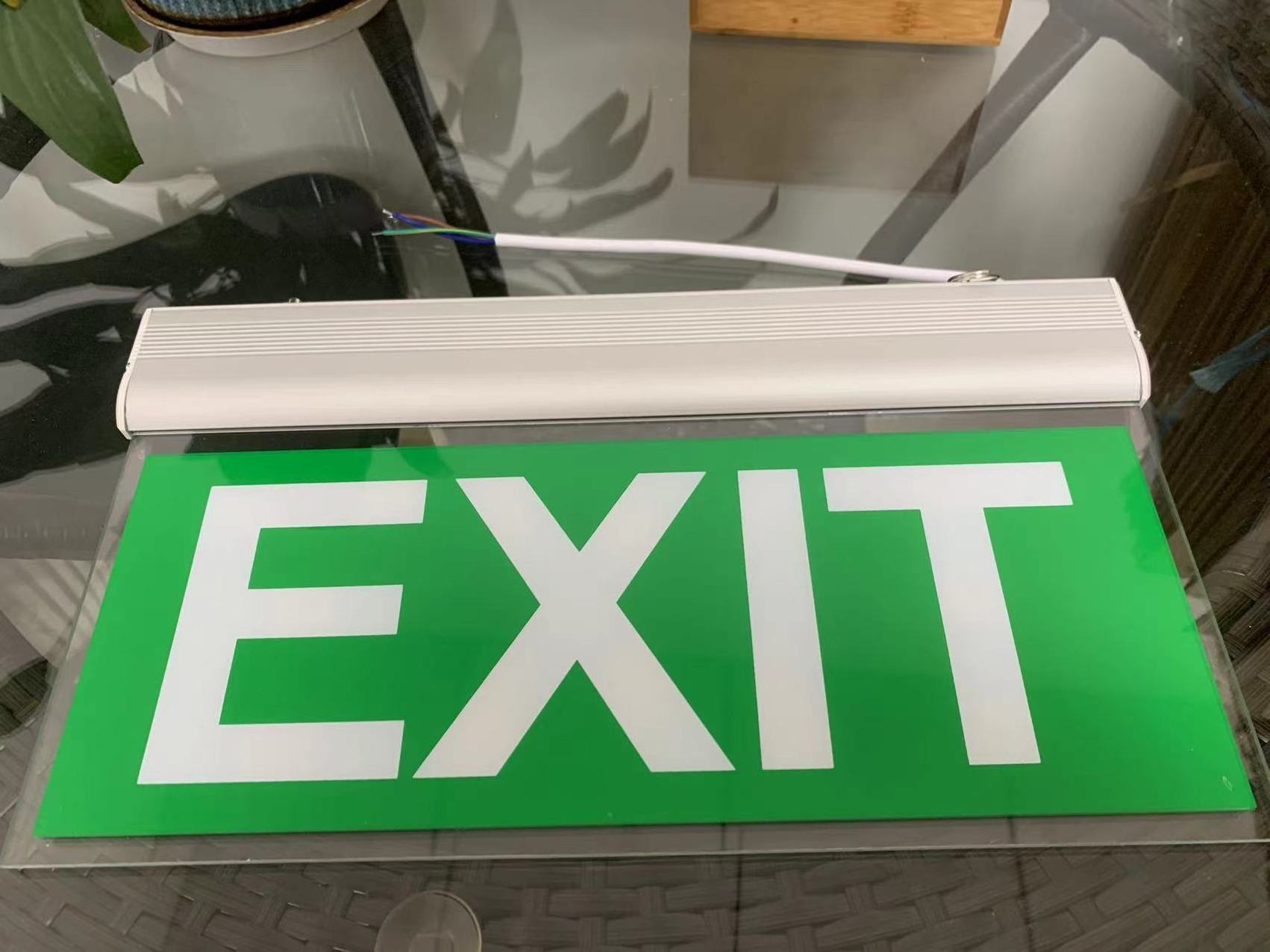 LED Safety exit Automatic  Rechargeable Carved acrylic Exit Signs Emergency Light