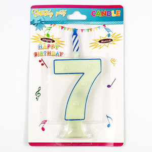 New design Large Digit Birthday Candle mini Spiral Colorful Thread Number Candle LED Music Fluorescence Birthday Cake Candles