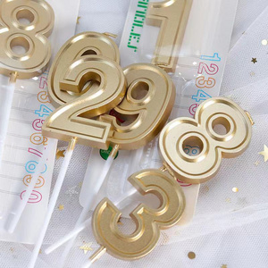 Smokeless Glossy Metallic Gold Number 19 Birthday Digital Color Printed Candle Highly Extra Large Number Birthday Cake Candles