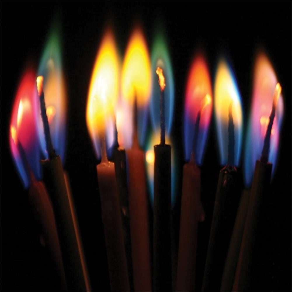 Wholesale Magic Rainbow Color Birthday Fire Cake Candle Sparkling Colorful Flame Wish Come True Happy Birthday Candles Fireworks