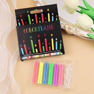 Huaming Most Popular Good Quality Birthday Cake Decor Supplies Color Flame Candles Magic Pillar Little Birthday Candles