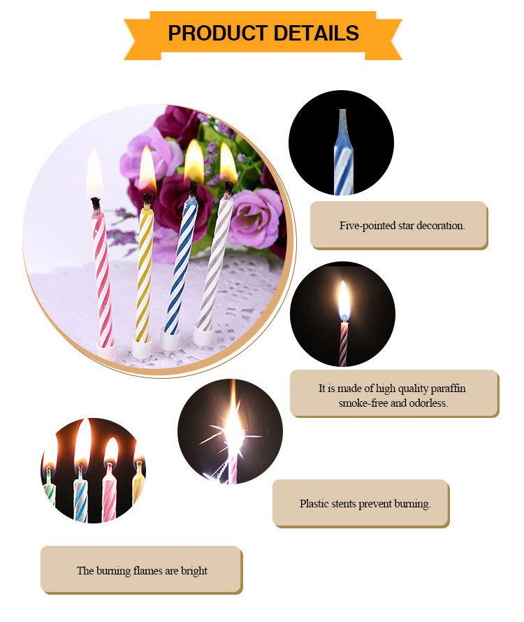 Huaming High Quality Spiral Magic Candle Birthday Cake Rekindled Candle Party Decoration Supplies Relighting Birthday Candles