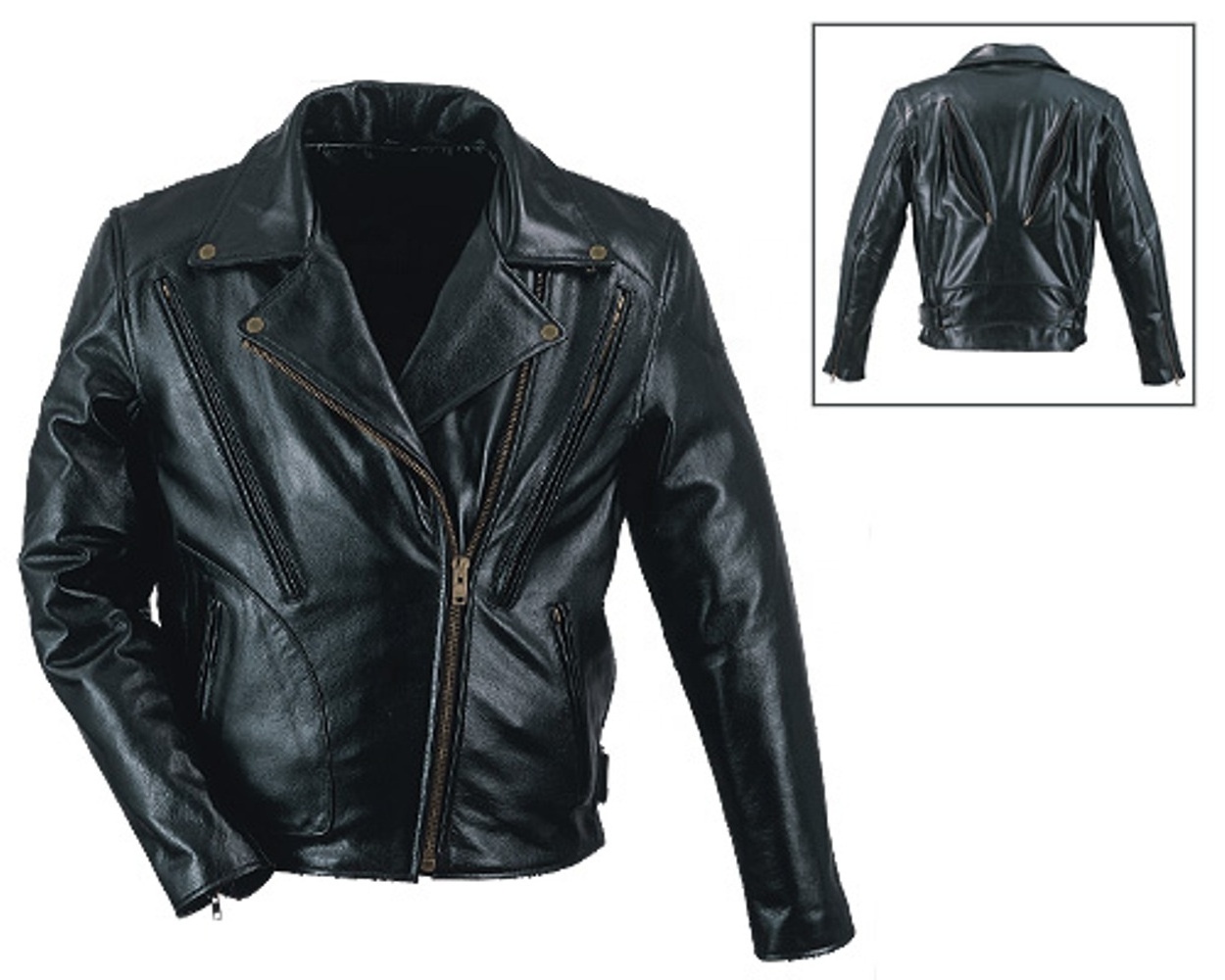 HMB-0526A MOTORBIKE LEATHER JACKET BLACK COLOR BIKER FASHION COAT HEAVY DUTY MOTORCYCLE JACKETS APPAREL