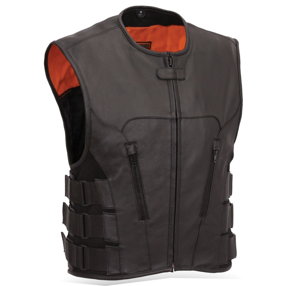 HMB-5084B MEN LEATHER VESTS BULLET FASHION WAISTCOAT BIKER STYLE MOTORCYCLE WAISTCOATS VEST