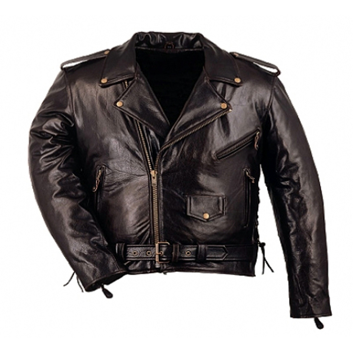 HMB-0526A MOTORBIKE LEATHER JACKET BLACK COLOR BIKER FASHION COAT HEAVY DUTY MOTORCYCLE JACKETS APPAREL