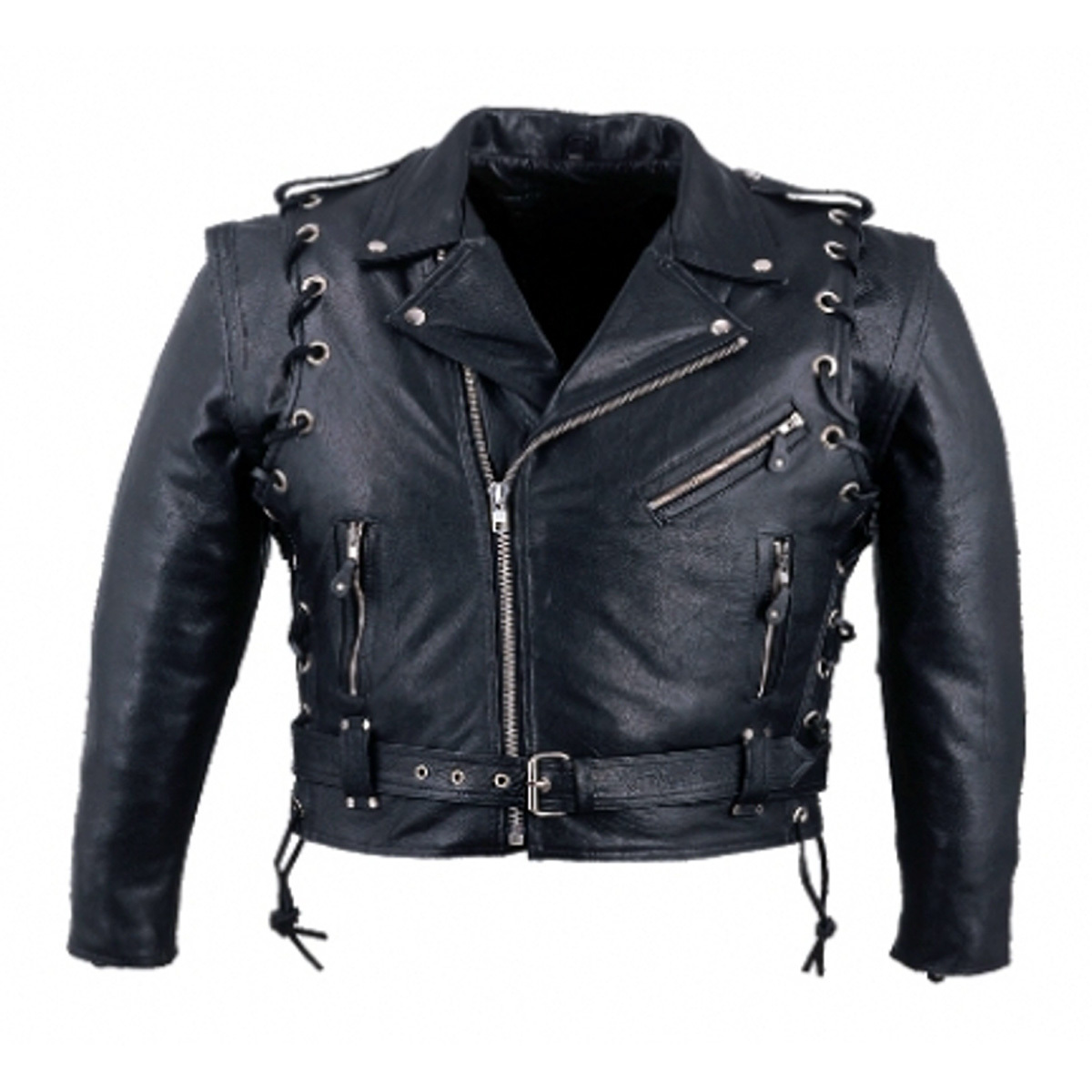 HMB-0526A MOTORBIKE LEATHER JACKET BLACK COLOR BIKER FASHION COAT HEAVY DUTY MOTORCYCLE JACKETS APPAREL