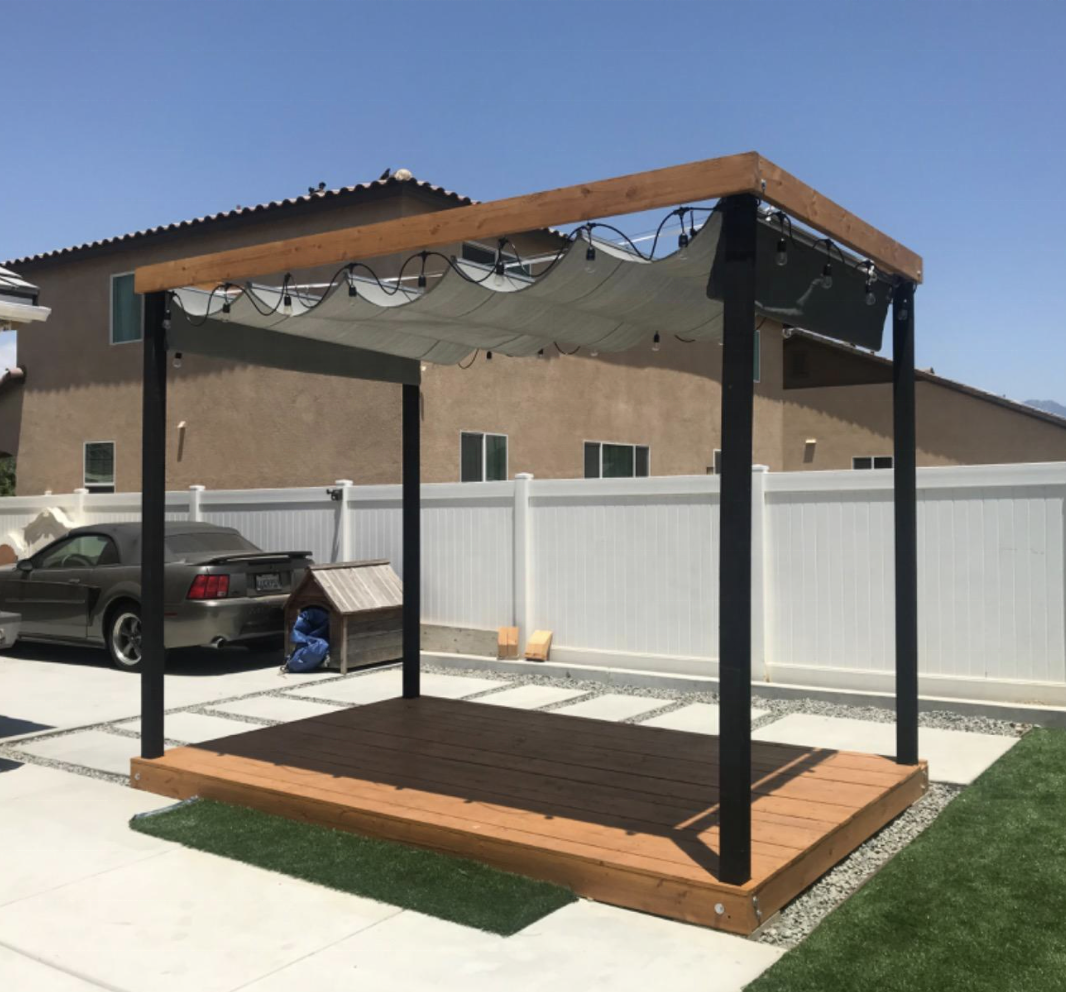 Factory Direct Produced Customized Waterproof Retractable Shade Canopy Replacement Cover for Pergola Frame Slide on Wire Cable