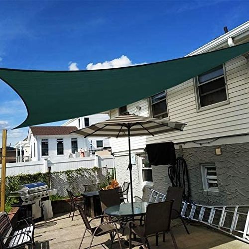 Factory Direct supply 6'*10' Sun Shade Sail Canopy, 185GSM Fabric Breathable Pergolas Top Cover for Outdoor Patio Lawn Garden