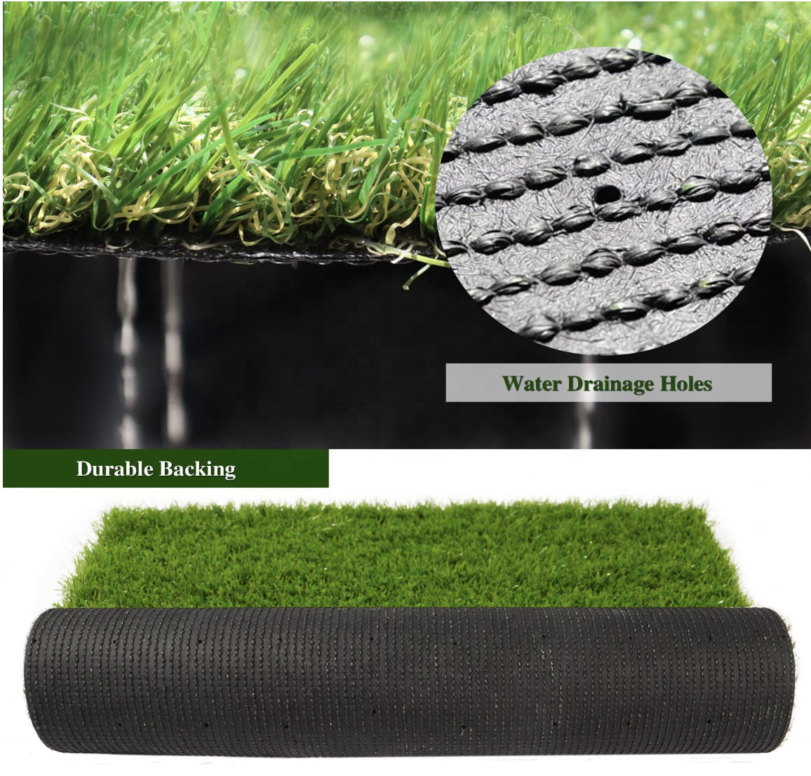 Artificial Grass Grass Carpet Rug Realistic Fake Grass Deluxe Turf Synthetic Turf Thick Lawn Pet